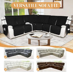 HDCAXKJ Reclining Sectional Couch Covers L Shape Recliner Sofa Middle Console - Image 5