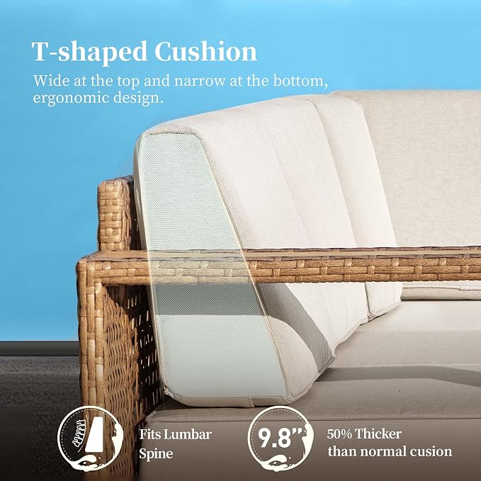 SUNSHINE VALLEY Patio Furniture Set, Outdoor Sectional Wicker Sofa - Image 7