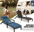 HOMREST Chaise Lounge Chairs Set of 6, PE Rattan Wicker Patio Lounge Chair - Image 6