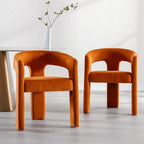 RIVOVA Modern Barrel Dining Chairs Set of 4, Velvet Upholstered Accent Side - Image 2