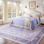 RELEANY Area Rugs 10'x14' Washable Non-Slip, Floral Vintage Distress Print - Image 2