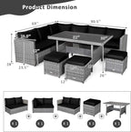 Tangkula 7 Pieces Patio Furniture Set, Outdoor Sectional Rattan Sofa Set - Image 4