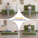 MAXYOYO 6" Folding Sofa Bed for Floor, Tufted Tri-Fold Floor Mattress - Image 4