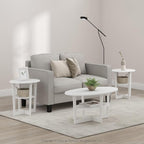 Furinno JAYA Side Table Set of 2, 2-Tier Round Modern End Table - Image 2