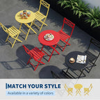 GarveeLife 3 Piece Patio Bistro Set, New Iron Outdoor Furniture Set, Metal - Image 5
