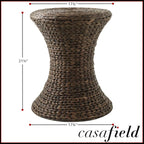Casafield Hourglass Side Table, Espresso Dark Brown, Hyacinth Round End Table - Image 3