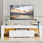 JUMMICO TV Stand with LED Lights, Modern Entertainment Center Media and Open - Image 2