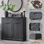 IFGET Double Tilt Out Trash Cabinet, 20 Gallon Farmhouse Laundry Hamper Cabinet - Image 3