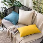 MIULEE Pack of 2 Decorative Outdoor Solid Waterproof Throw Pillow Covers - Image 5