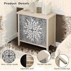 31" Modern Accent Cabinet with Storage, Storage Cabinet with 2 Carved Pattern - Image 4