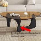 EASYSOUL Modern Glass Coffee Table, 32.68" D x 22.44" W x 15.75" H, Abstract - Image 8