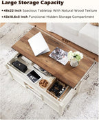 OKD 48" Farmhouse Lift Top Coffee Table - Image 4
