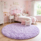 Amdrebio Light Purple Large Round Rugs 6Ft - Image 2
