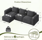 Welzona 103" Modular Sectional Sofa, Minimalist Comfy Cloud Couch Sectional - Image 2