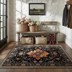 RELEANY Area Rugs 3'x5' Washable Non-Slip, Floral Vintage Distress Print - Image 2