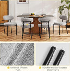 DUMOS Dining Chairs Set of 4, Mid Century Modern Chair Round Upholstered Curved - Image 4