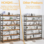 HCHQHS 6 Tier Bookshelf, Adjustable Industrial Bookcase, Vertical Tall Book - Image 6