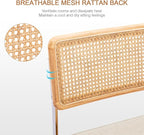Zesthouse Natural Rattan Dining Chairs Set of 2, Mid Century Modern Dining - Image 3