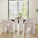 RIVOVA Modern Barrel Dining Chairs Set of 2, Linen Upholstered Accent Side Chair - Image 7