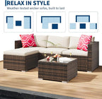 5-Piece Outdoor Sectional Sofa Set, All-Weather PE Rattan Patio Furniture - Image 8
