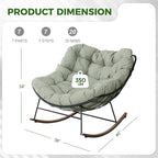 Grand patio Outdoor Rocking Chair, E-Coated Modern Cozy Lounge Rocker Chair - Image 2