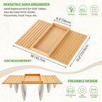 GEHE Bamboo Sofa Arm Tray, Foldable Couch Arm Tray Side Table, Anti-Falling - Image 9