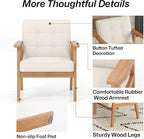 Modern Accent Chairs Set of 2, Upholstered Linen Fabric Leisure Chairs - Image 8