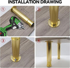 4 Pcs Gold Sofa Adjustable Legs Metal Modern Furniture Legs - Image 5