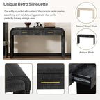 Console Table with 2 Top Drawers, Unique Retro Silhouette Console Table with - Image 6