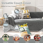 VClife Bohemian Chic Texture Sofa Cover Vintage Farmhouse Gray Couch Cover - Image 4