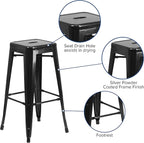 Flash Furniture 30"H Commercial Modern Metal Backless Barstool, Indoor/Outdoor - Image 4