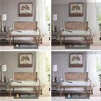 Madison Park Willshire Natural Rattan Settee, Upholstered Seat - Image 6