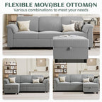 Vongrasig Convertible Sectional Couches Sofa, 3 Seat L Shaped Sofa - Image 7