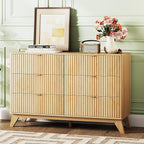 VINGLI Fluted Dresser for Bedroom, 6 Drawer Dresser by VINGLI