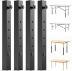 4-Pack Adjustable Folding Table Legs Extension, Heavy-Duty Steel Square by YUEYIN