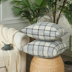 Stellhome Pack of 2 Linen Buffalo Check Throw Pillow Covers Farmhouse Plaid - Image 2