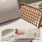 9-Piece Patio Conversation Sets, Rattan Outdoor 7-Seat Sectional Sofa, Wicker - Image 6