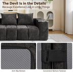 119" Oversized 3 Seater Boneless Couch, Comfy Cloud Modular Sectional Sofa - Image 3