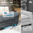 SUNSHINE VALLEY 3 Piece Living Room Furniture Sofa Set, Chenille Modular 2 - Image 7