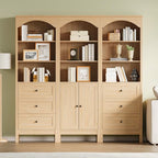 Bookshelf with Drawers, Floor Standing Display Storage Cabinet - Image 4