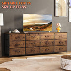 WLIVE 75.5'' Dresser for Bedroom, TV Stand for 85, 65 Inch TV, 12 Drawer Long - Image 4