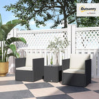 Outsunny 3 Piece Patio Furniture Set, Folding Outdoor Wicker Bistro Set - Image 2
