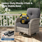 Weaxty Outdoor Swivel Rocker Patio Chairs, 3 Pieces Patio Furniture Set - Image 6
