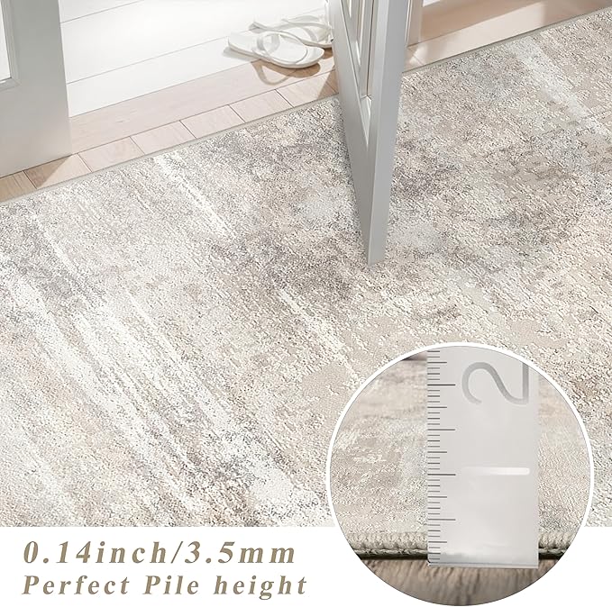 Rug Runner 3x8 for Hallway: Washable Non Slip Kitchen Entryway Carpet Low Plie - Image 6