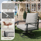 HOMREST Patio Furniture Sets 6 PCS Outdoor Metal Conversation Sets, 360 Degree - Image 4