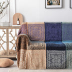 Boho Chair Cover Colorful Chenille Tassels Hippie Throw Blanket - Image 3