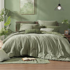 Monbix Full Size Comforter Set, Sage Green Bedding Comforter by Monbix