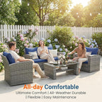 Wisteria Lane Patio Furniture Set, Wicker Outside Outdoor Furniture - Image 3