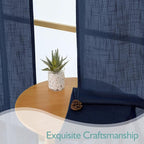 Chyhomenyc Extra Long Navy Blue Semi Sheer Curtains 108 Inches Long 2 Panels Set - Image 6