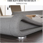 SHA CERLIN Full Size Upholstered Bed Frame, Deluxe Low Profile Sleigh Bed - Image 6